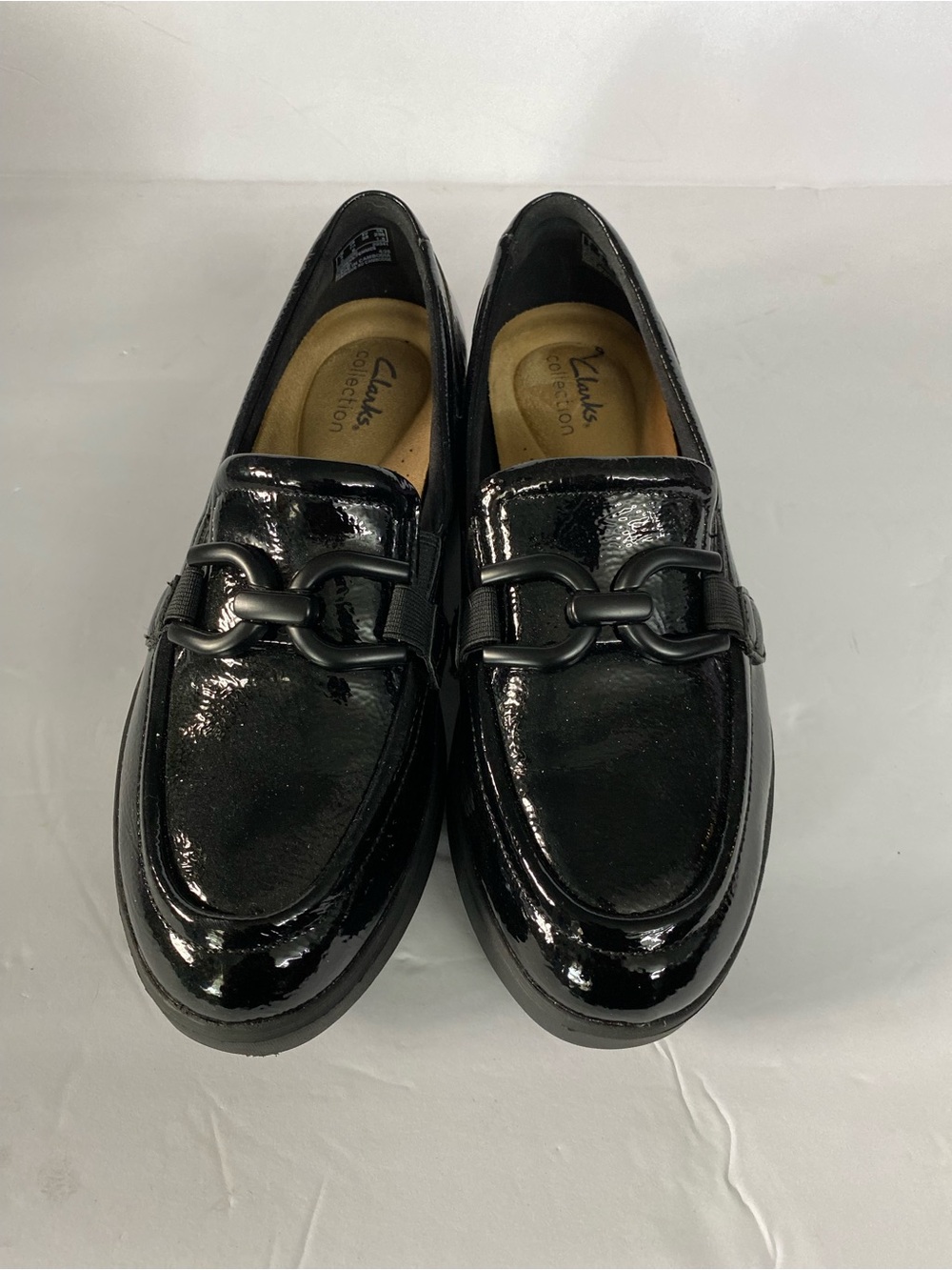 Clark’s Women’s Black Patent Leather Loriinii Izzy Loafers Size 7.5